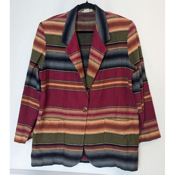 Arizona Vintage Wool Blend Blanket Southwestern Blazer Women's Size Large Jacket - Picture 1 of 7